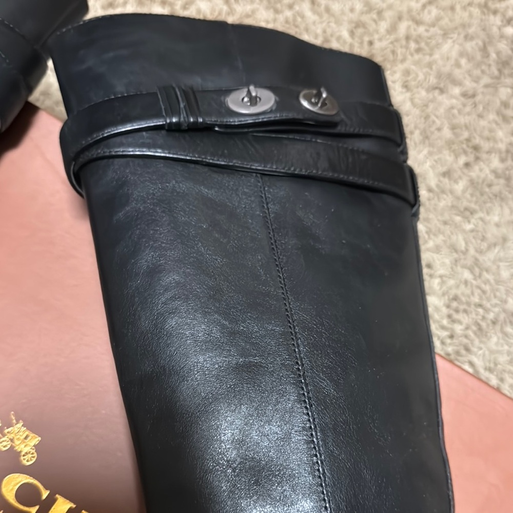 Coach Black Leather Riding Boots - Picture 3 of 5